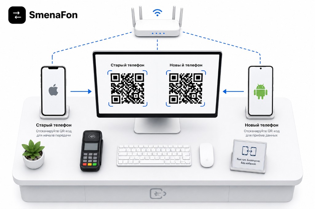 How devices connect in the store